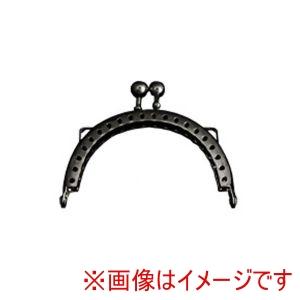 【メール便選択可】日本紐釦 カン付 穴あき 口金 縫い付 けタイプ 外径約W6×H4cm ブラックニッケル H18-BN