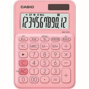 カシオ MW-C20C-PK-N カラフル電卓 ミニジャストタイプ 12桁
