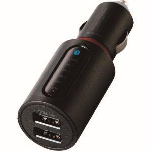 エレコム LAT-FMBT04BK FMトランスミッター Bluetooth USB2ポート付 3.4A おまかせ充電 4チャンネル ブラック
