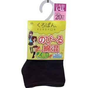 オカモト 462-051-63-90 (4550310774147) 黒ぱん綿混スパッツひざ上20cm丈 L-LL:ブラックの商品画像