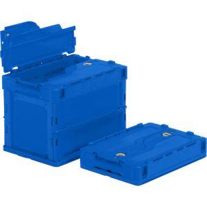 TRUSCO中山 TRUSCO 薄型折りたたみコンテナ 50Lロックフタ付 グレー