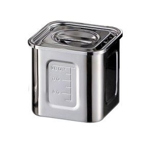 21-0ステンレス製 目盛付角キッチンポット 15cm 15150 (持ち手なし