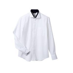 住商モンブラン BF2601-2 シャツ 兼用 長袖 白 ネイビー L 男女兼用