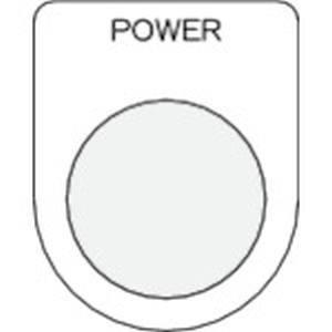 IM P30-34 押ボタン/セレクトスイッチ メガネ銘板 POWER 黒 φ30.5 アイマーク
