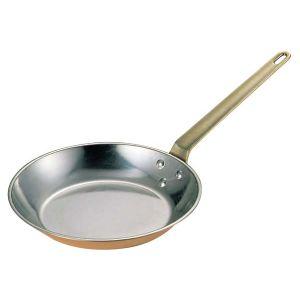 銅製 フライパン 24cm 内面メッキ無板厚約2mm 業務用仕様 日本