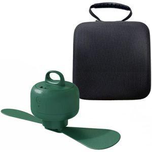 MEDIK 天上扇風機 吊り下げ携帯型小型ファン USB充電式 ダークグリーン 天上扇風機収納ケース...