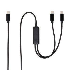 アイネックス UYC-CC12P10 USB-C二股充電ケーブル PD100W対応 1.2m