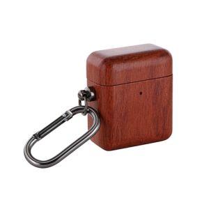 MSソリューションズ AirPods 第1 2世代 ナチュラルウッドケース カラビナ付属 カリンウッ...