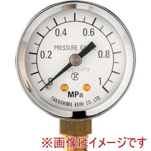 高島計器 1737025 小型圧力計 A枠立型 φ40 圧力レンジ0.0〜0.25MPa R1/8 ...