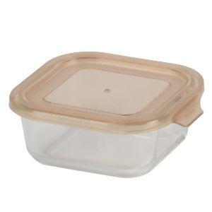 リバティーコーポレーション LD-226 レンジ対応 耐熱ガラス 保存容器 正方形 ブラウン 480ml LD-226 New Style