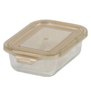 リバティーコーポレーション LD-227 レンジ対応 耐熱ガラス 保存容器 長方形 ブラウン 350ml LD-227 New Style