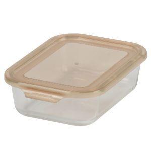 リバティーコーポレーション LD-229 レンジ対応 耐熱ガラス 保存容器 長方形 ブラウン 980ml LD-229 New Style