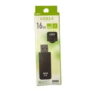 【メール便選択可】LAZOS L-US16-CPB USBメモリ 16GB USB3.0 キャップ式 ブラック