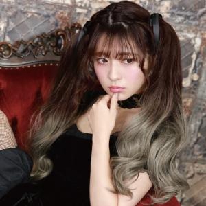 プリシラ テール グラデ カール ポニー 耐熱 ブラウン オリーブグレー CTL-10-BR-CTO...