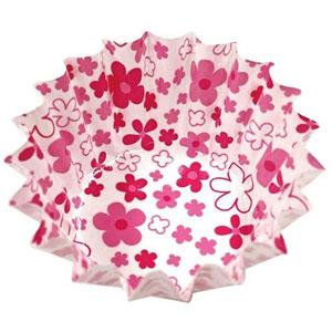 アヅミ産業 紙カップ ココケース 丸型 500枚入 小花柄 8号 深ピンク