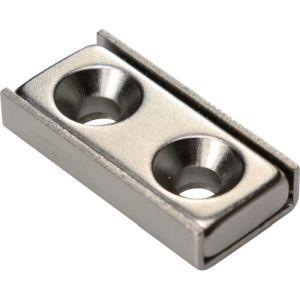 マグエバー 13NCC30L1327 ネオジム磁石 角型 キャップ付 皿穴2つ NCC-30L 超強力 皿ねじ穴付 M4