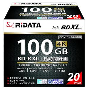 RIDATA BD-R520PW4X.20P SC A BD-R XL100GB 2-4倍速 ホワイ...