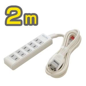 エルパ LPT-502N W コンパクト タップ5口 2m ELPA 朝日電器