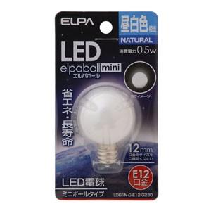 エルパ LDG1N-G-E12-G230 LED装飾電球 ミニボール球形 E12 G30 昼白色 ELPA 朝日電器｜akibaoo