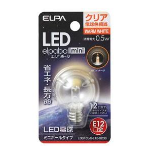 エルパ LDG1CL-G-E12-G236 LED装飾電球 ミニボール球形 E12 G30 クリア電球色 ELPA 朝日電器｜akibaoo