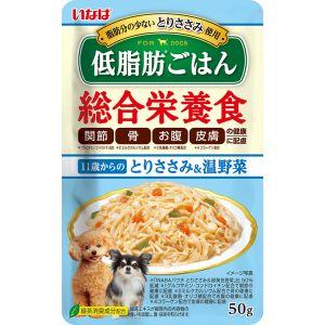 【メール便選択可】いなば 低脂肪ごはん 11歳からのとりささみ 温野菜 50g｜akibaoo