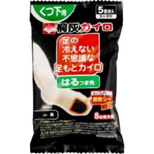 桐灰化学 足の冷えない不思議な足もとカイロ はるつま先 くつ下に貼るタイプ  黒 5足分入