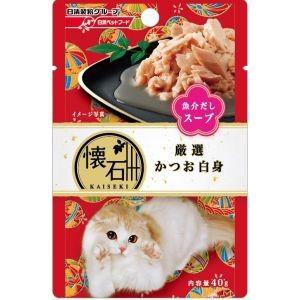 【メール便選択可】日清 懐石レトルト 厳選かつお白身 魚介だしスープ 40g 猫 キャットフード ウ...