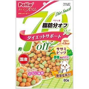 ペティオ おいしくスリム 脂肪分約70%オフ ササミビッツ 野菜入りミックス 80g 犬おやつ