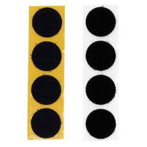 【メール便選択可】和気産業 強力面ファスナー バリバリテープ 粘着付丸型 黒 4組入 22 mm BR044