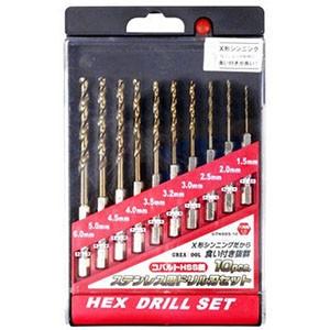 GREAT TOOL コバルトHSS鋼ステンレス用ドリル刃セット 10本組 GTNSDS