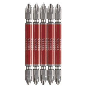 【メール便選択可】ベッセル GS5P2082 剛彩ビット 両頭 5本組 +2X82mm VESSEL