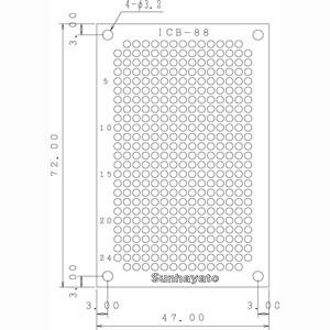 【メール便選択可】サンハヤト ICB-88 小型ユニバーサル基板 Sunhayato