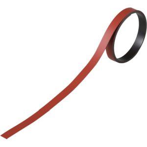 【メール便選択可】緑十字 312014 テープ状カラーマグネット 赤 マグネ10R 10mm 幅×1...