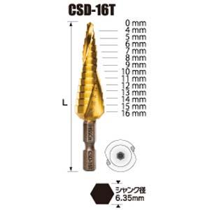 ウイニングボアー CSD-16T コバルトステップドリル スパイラルカットシステム WinningBore