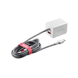 バッファロー BSMPA2401BC2WH 2.4A USB急速充電器 オートパワーセレクト搭載 m...