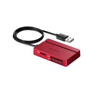 【メール便選択可】バッファロー BSCR100U2RD USB2.0 マルチカードリーダー ライター レッド｜akibaoo