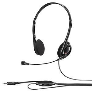 バッファロー BSHSHCS100BK 両耳ヘッドバンド式ステレオヘッドセット 4極ミニプラグ接続 ...
