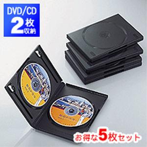 DVDトールケース 両面収納(5枚パック・ブラック) CCD-DVD05BK｜akibaoo