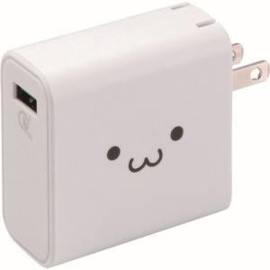 エレコム ELECOM AC充電器(USBポート/QC3.0) ホワイトフェイス MPA-ACUQ01WF｜akibaoo