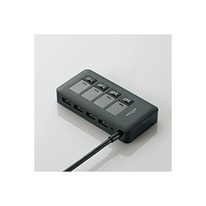 USBHUB3.0/S409Sシリーズ/スイッチ付/マグネット付/セルフパワー/4ポート/ブラック U3H-S409SBK(ブラック)｜akibaoo