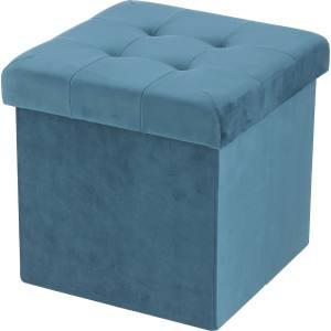 不二貿易 FB12-YMR01 収納スツール 30cm ベロア調 ブルーグリーン メーカー直送 代引不可 北海道沖縄離島不可