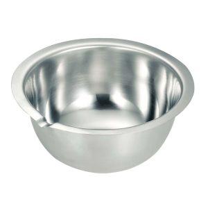 KO 18-8 深型 ボール フラットエッジ 注口付 21cm 本間製作所 仔犬印