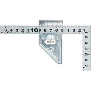 シンワ測定 12482 曲尺平ぴた シルバー 15cm 表裏同目 曲尺用ストッパー金属製付