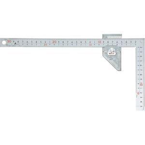 シンワ測定 12486 曲尺厚手広巾 シルバー 30cm 表裏同目 8段曲尺用ストッパー金属製付JIS｜akibaoo