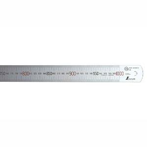 専用13 シンワ シンワ測定 13498 直尺 シルバー 1m 上下段1mmピッチ 赤数字入