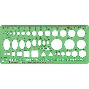 【メール便選択可】シンワ測定 66022 テンプレート TH-2 一般総合定規 小