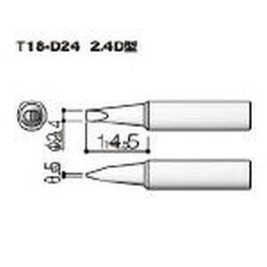 【メール便選択可】白光 T18-D24 2.4D型 T18シリーズ交換こて先 HAKKO