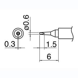 【メール便選択可】白光 T30-D06 0.6D型 T30シリーズ交換こて先 HAKKO