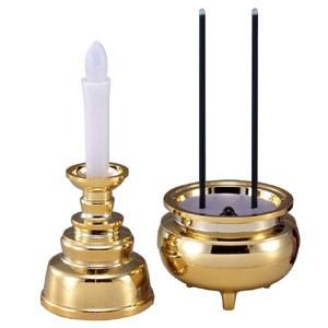 旭電機化成 AGI-101GD 安心のろうそく/お線香 セット ゴールド 各1個入