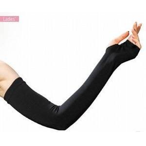 【メール便選択可】おたふく手袋 JW-635 冷感 シームレス アームカバー レディース ブラック